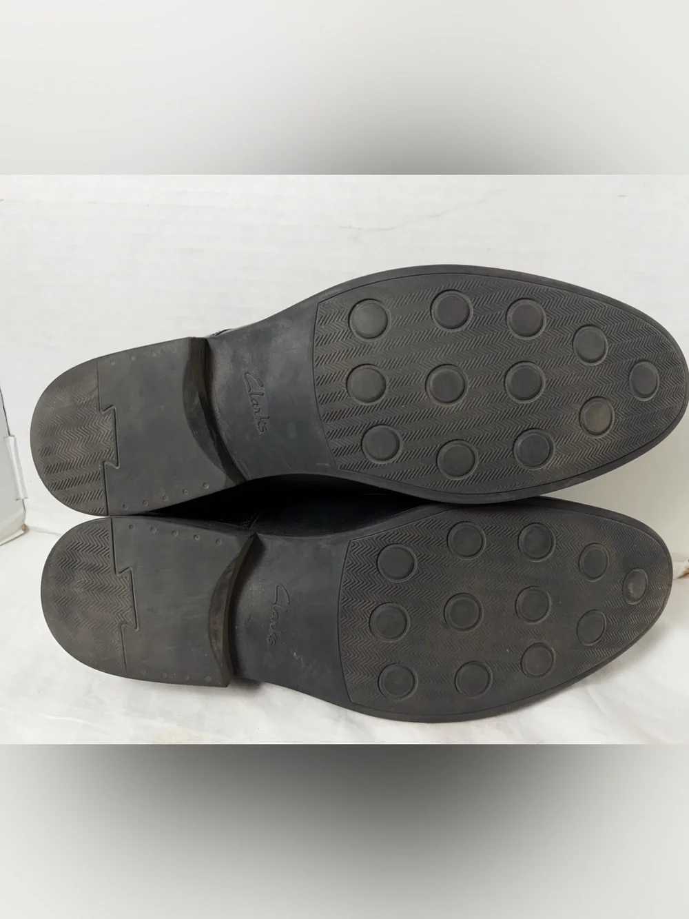 Clarks Black Leather Cap-Toe Lace-Up Loafers Men Dress Shoes size 12